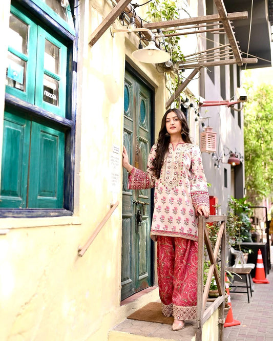 💃 Đěsigner Party Wear Look Pur Natural Crepe Top & Farshi Palazzo With Dupatta set