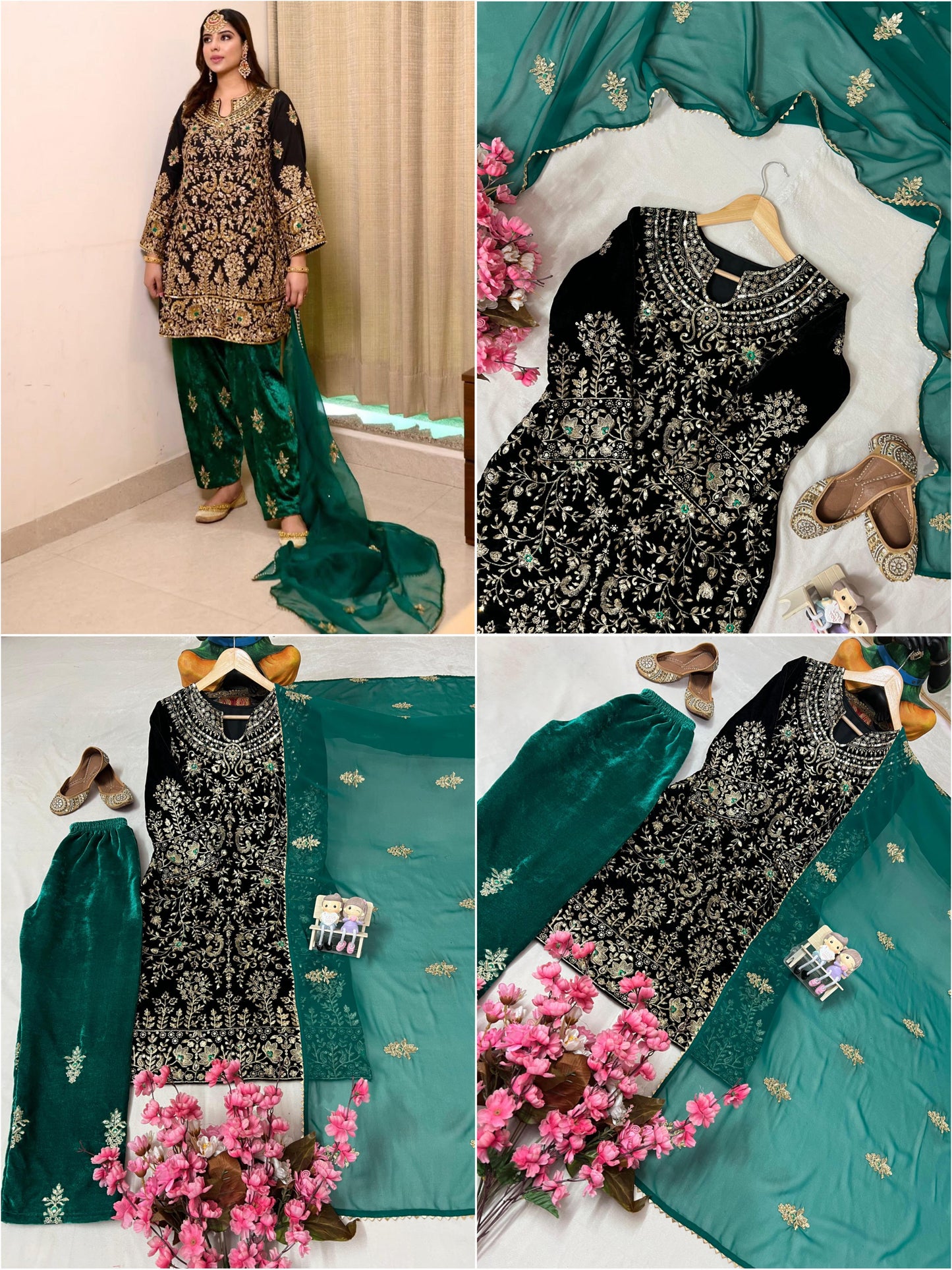 THE BEAUTY OF YOUR WARDROBE WITH THIS NEWLY LAUNCHED VELVET KURTI-PLAZZO SET