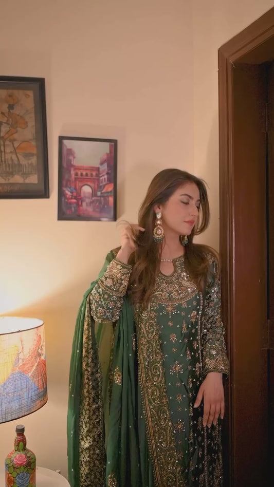 👗 Designer Party Wear Look Top-Plazzo and Dupatta With Heavy Embroidery Work