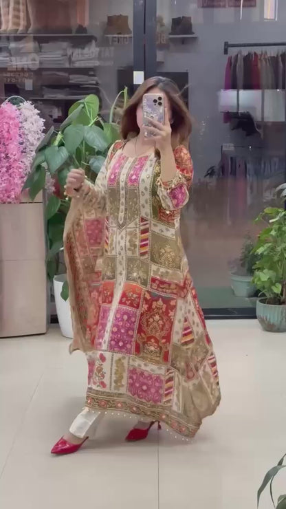 3 PIECE STYLISH KURTI, BOTTOM WITH BEAUTIFUL DUPATTA