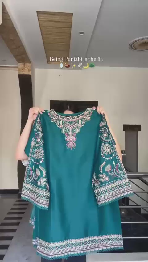 Collection In Pure Faux Georgette Top-Dhoti And Dupatta Set Fully Stitched Ready To Wear 🔥