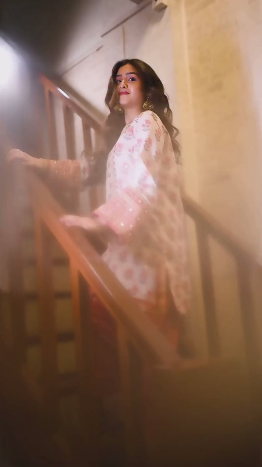 💃 Đěsigner Party Wear Look Pur Natural Crepe Top & Farshi Palazzo With Dupatta set