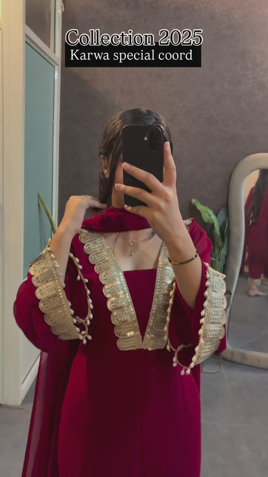 👗Presenting  New Designer Party Wear Look Top-pant and Dupatta With Heavy Embroidery Work