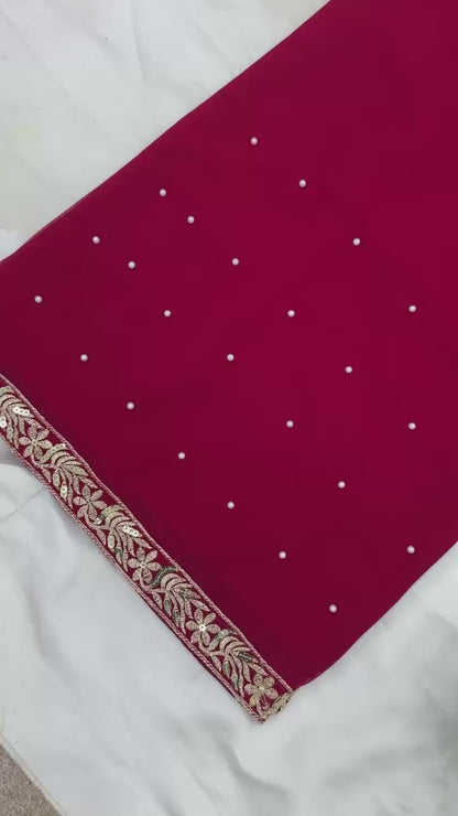 New Designer Party Wear Look Top-Plazzo and Dupatta With Heavy Embroidery Work